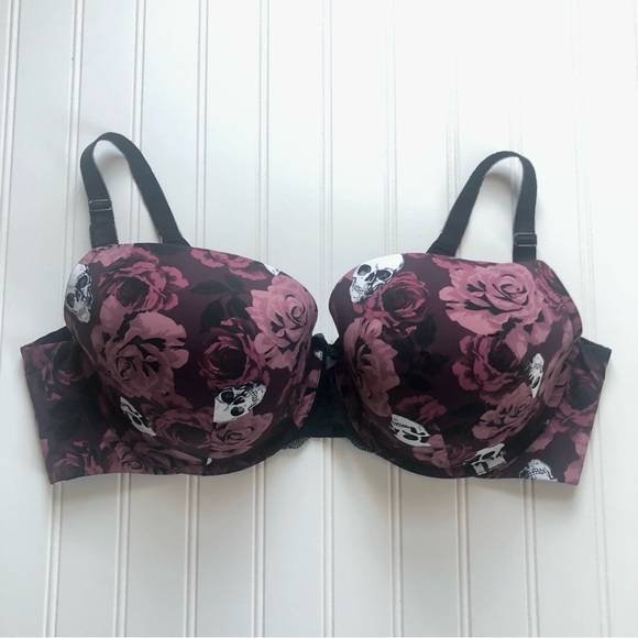 Torrid Plus Size Skull and Floral Print Bra - Picture 4 of 9